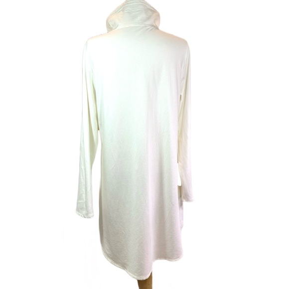 Soft Surroundings Embroidered Long Full Zip Soft White Jacket and Pockets Size L - Picture 2 of 14